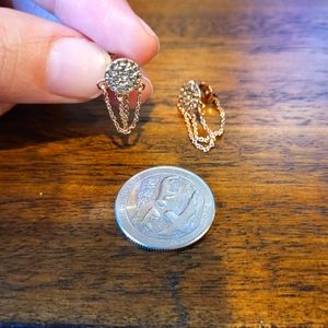 Rose gold ear jacket studs